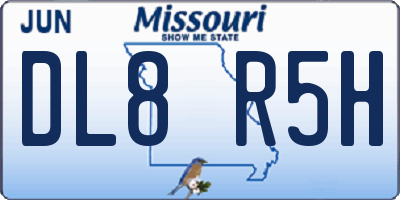 MO license plate DL8R5H
