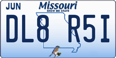 MO license plate DL8R5I