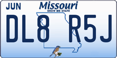 MO license plate DL8R5J