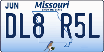 MO license plate DL8R5L