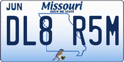 MO license plate DL8R5M