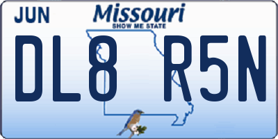 MO license plate DL8R5N