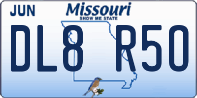 MO license plate DL8R5O
