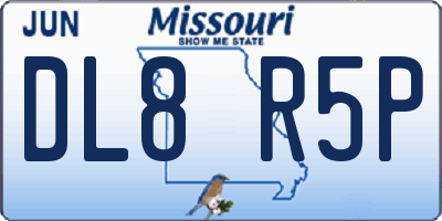 MO license plate DL8R5P