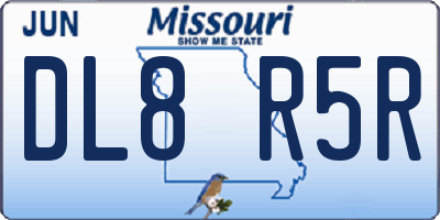 MO license plate DL8R5R