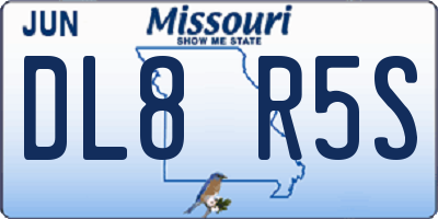 MO license plate DL8R5S