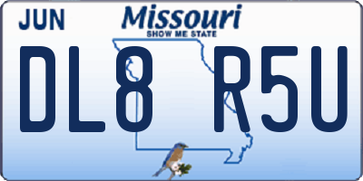 MO license plate DL8R5U