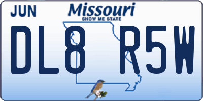 MO license plate DL8R5W