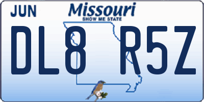 MO license plate DL8R5Z