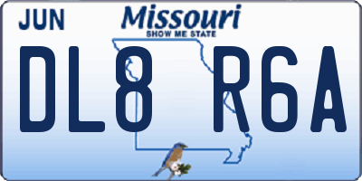 MO license plate DL8R6A