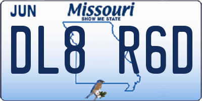 MO license plate DL8R6D