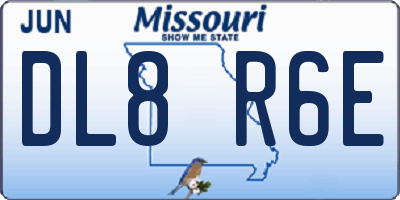 MO license plate DL8R6E