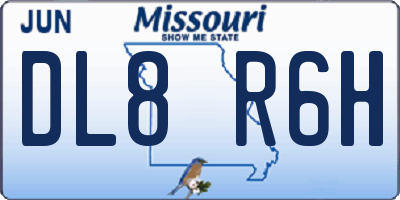 MO license plate DL8R6H