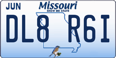MO license plate DL8R6I