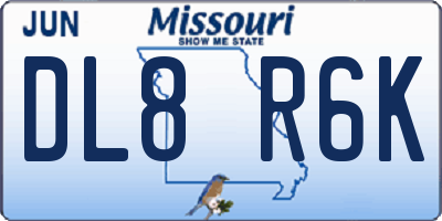 MO license plate DL8R6K