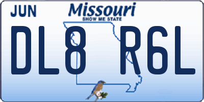 MO license plate DL8R6L