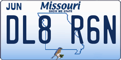 MO license plate DL8R6N