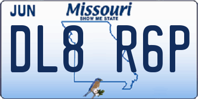MO license plate DL8R6P