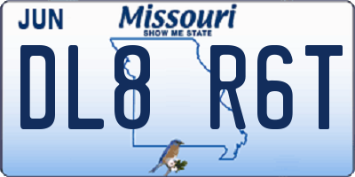 MO license plate DL8R6T