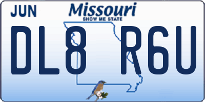 MO license plate DL8R6U
