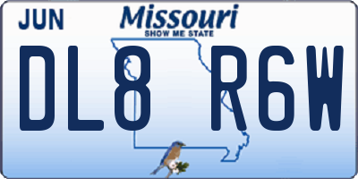 MO license plate DL8R6W