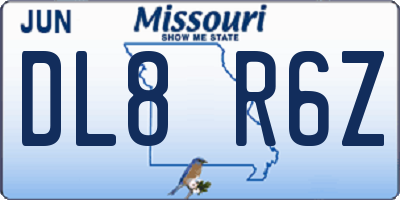 MO license plate DL8R6Z