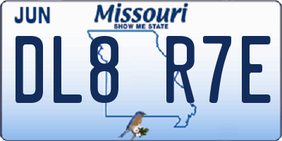 MO license plate DL8R7E