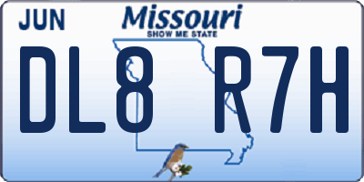 MO license plate DL8R7H