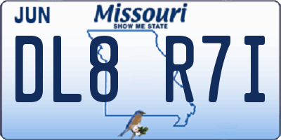 MO license plate DL8R7I