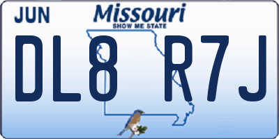 MO license plate DL8R7J