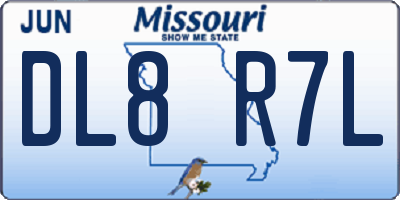 MO license plate DL8R7L