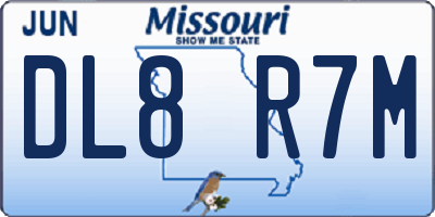MO license plate DL8R7M