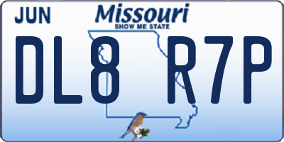 MO license plate DL8R7P