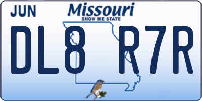 MO license plate DL8R7R