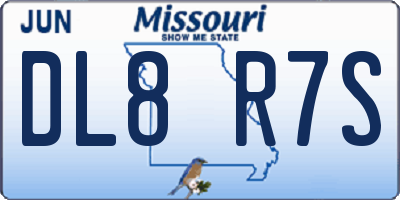MO license plate DL8R7S