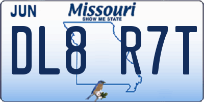 MO license plate DL8R7T