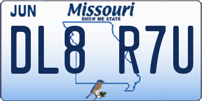 MO license plate DL8R7U