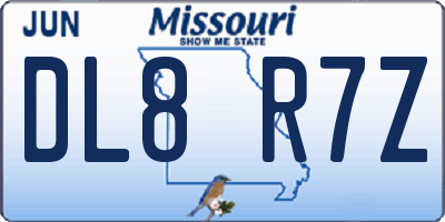MO license plate DL8R7Z