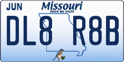 MO license plate DL8R8B
