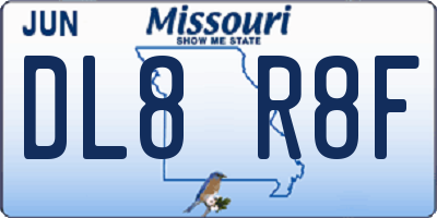 MO license plate DL8R8F