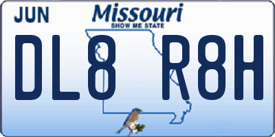 MO license plate DL8R8H