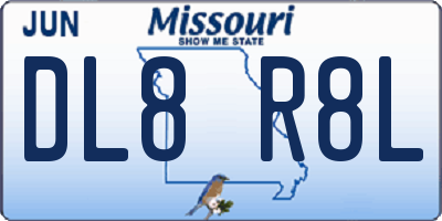 MO license plate DL8R8L