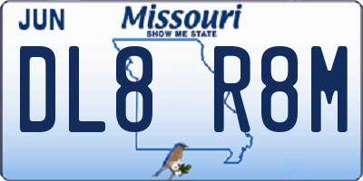 MO license plate DL8R8M