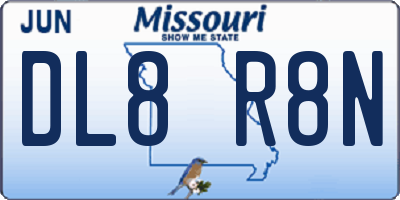 MO license plate DL8R8N