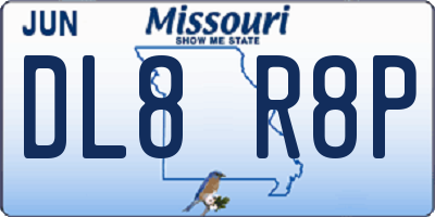 MO license plate DL8R8P