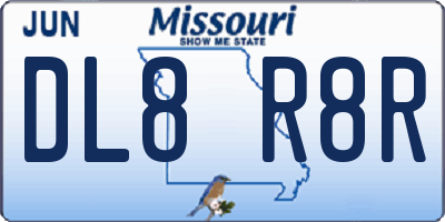 MO license plate DL8R8R