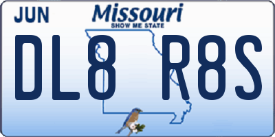 MO license plate DL8R8S