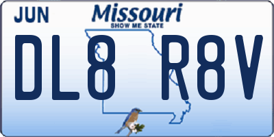 MO license plate DL8R8V