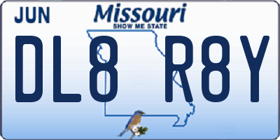 MO license plate DL8R8Y
