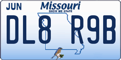 MO license plate DL8R9B